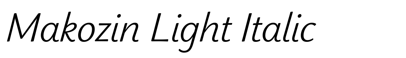 Makozin Light Italic